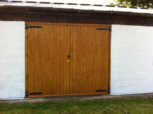 Wooden garage doors - garage,