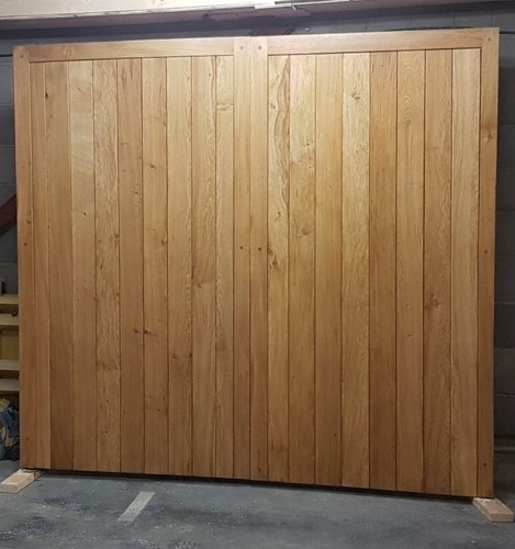 Oak wooden garage doors - oak,
