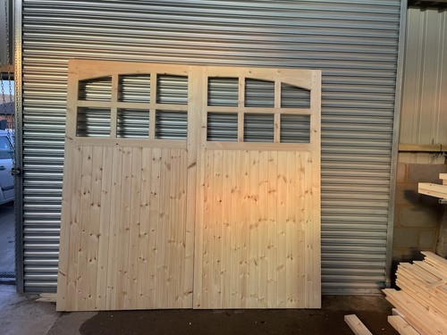 Double wooden garage doors - wooden,