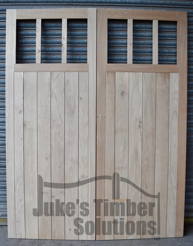 Wooden oak garage - wooden, doors