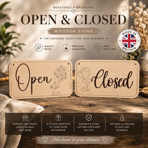 Handmade wooden open closed - open,