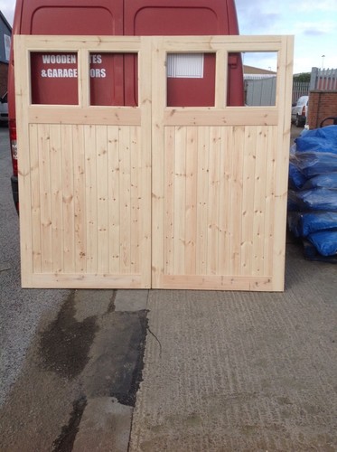 Wooden garage doors high - garage,