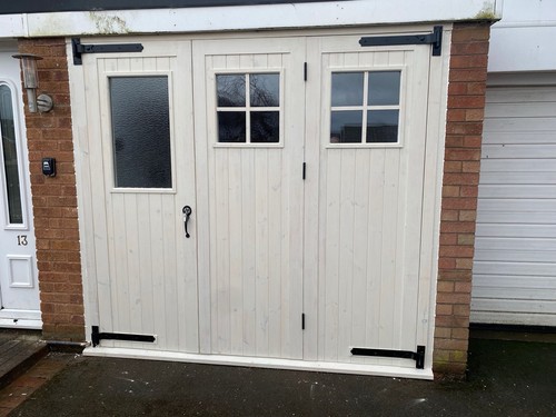 Wooden side hinged garage - hinged,