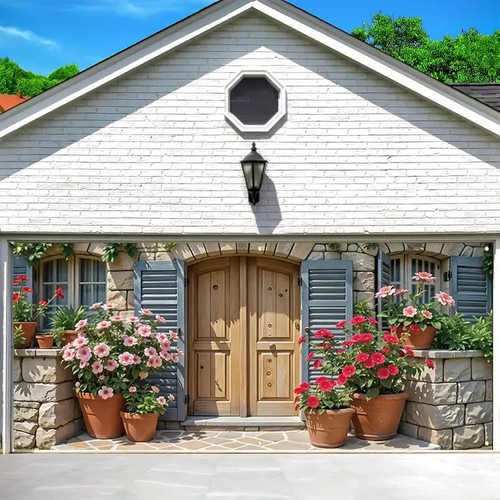 Wooden door flowers - door,