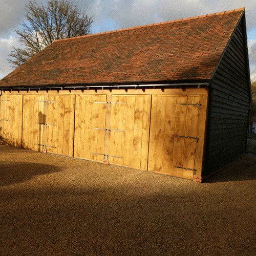 Chunky solid wooden garage - wooden,