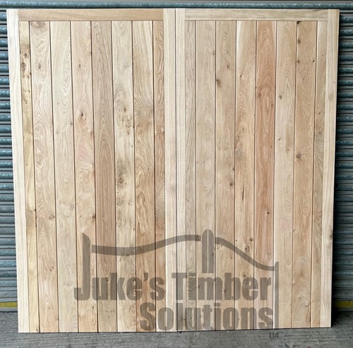 Wooden oak garage doors - wooden, frame