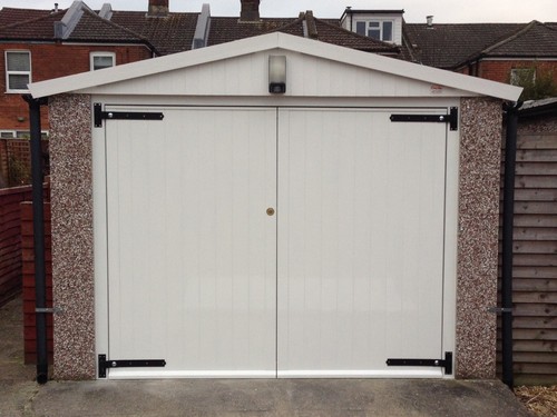 Timber wooden double garage - double,