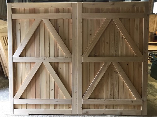 Wooden garage doors modern - garage,